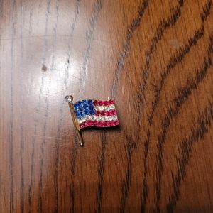 Rhinestone American Flag pin